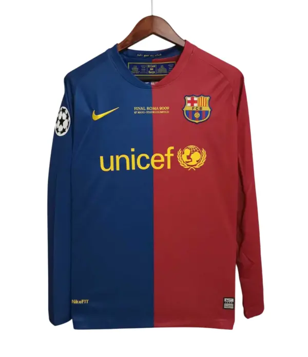Camiseta retro FC Barcelona 08/09 1ª equipación – Edición Final Champions (Manga larga)