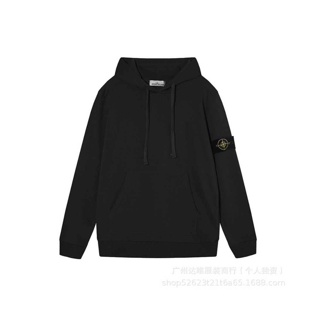 SUDADERA CON CAPUCHA STONE ISLAND - NEGRO