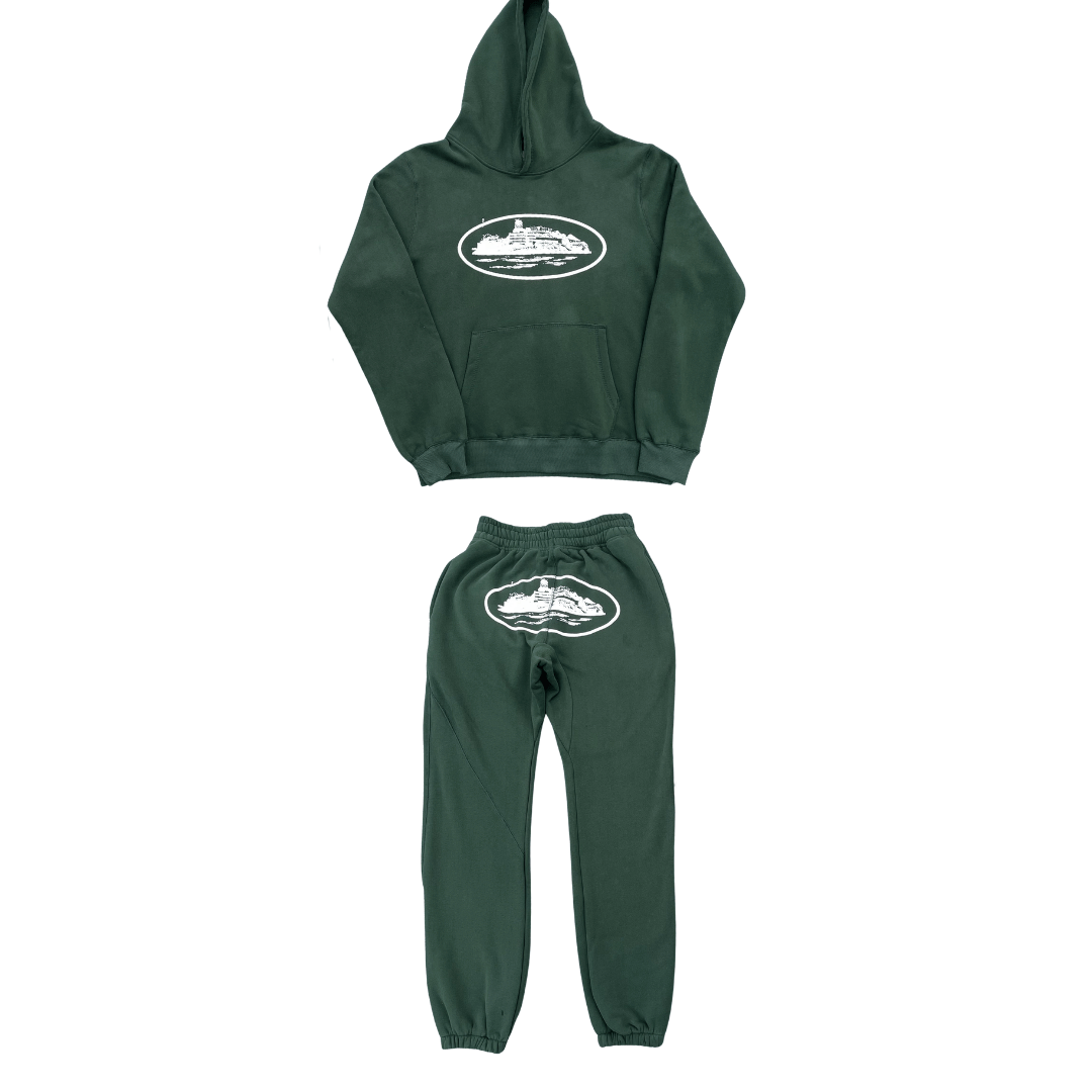 CONJUNTO LARGO CON CAPUCHA CORTEIZ- VERDE OSCURO