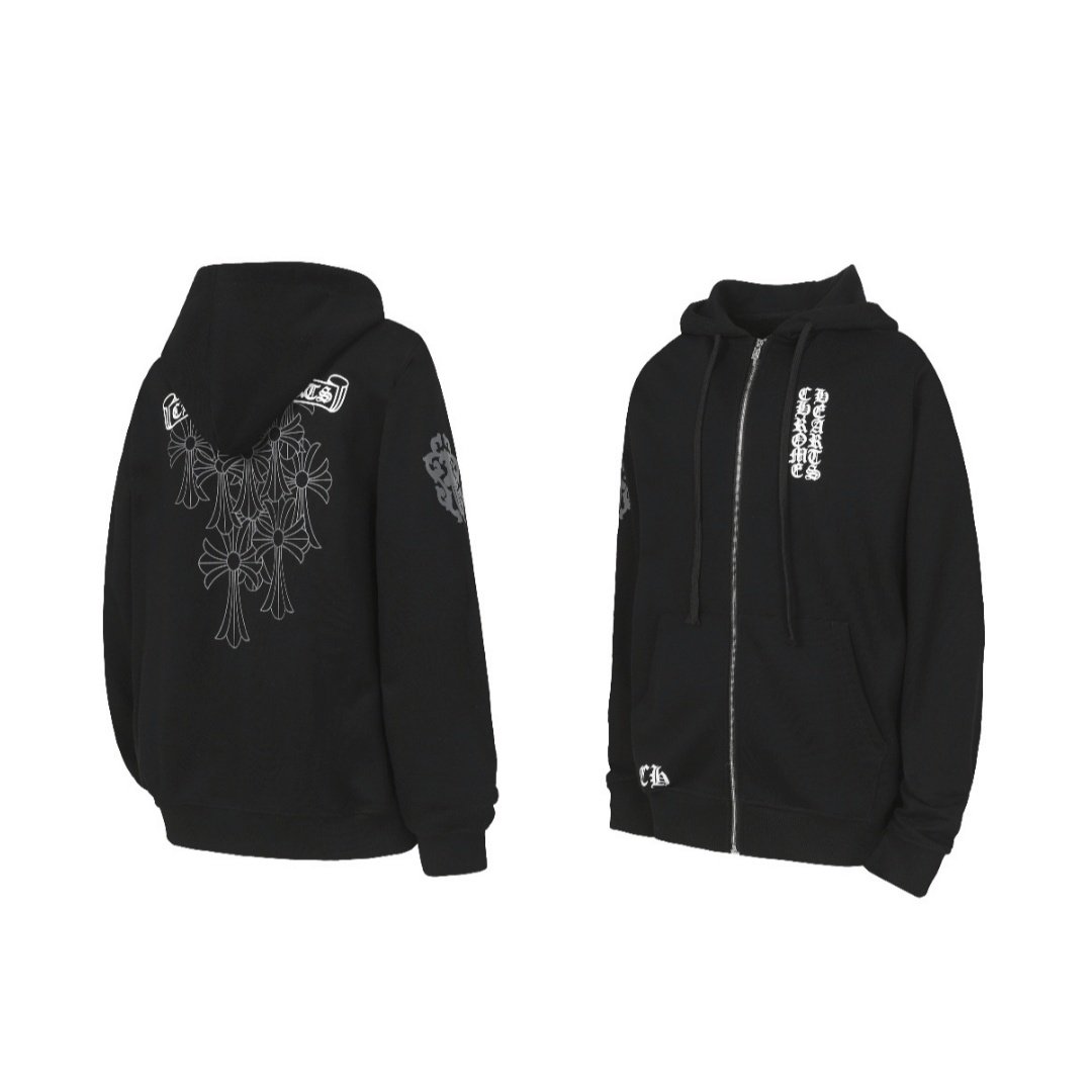 SUDADERA CON CAPUCHA CHROME HEARTS - NEGRO